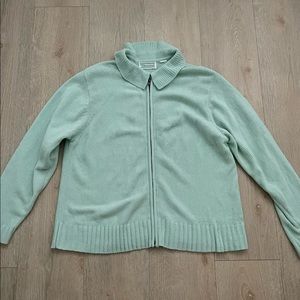 Green Long Sleeve ZipUp Sweater